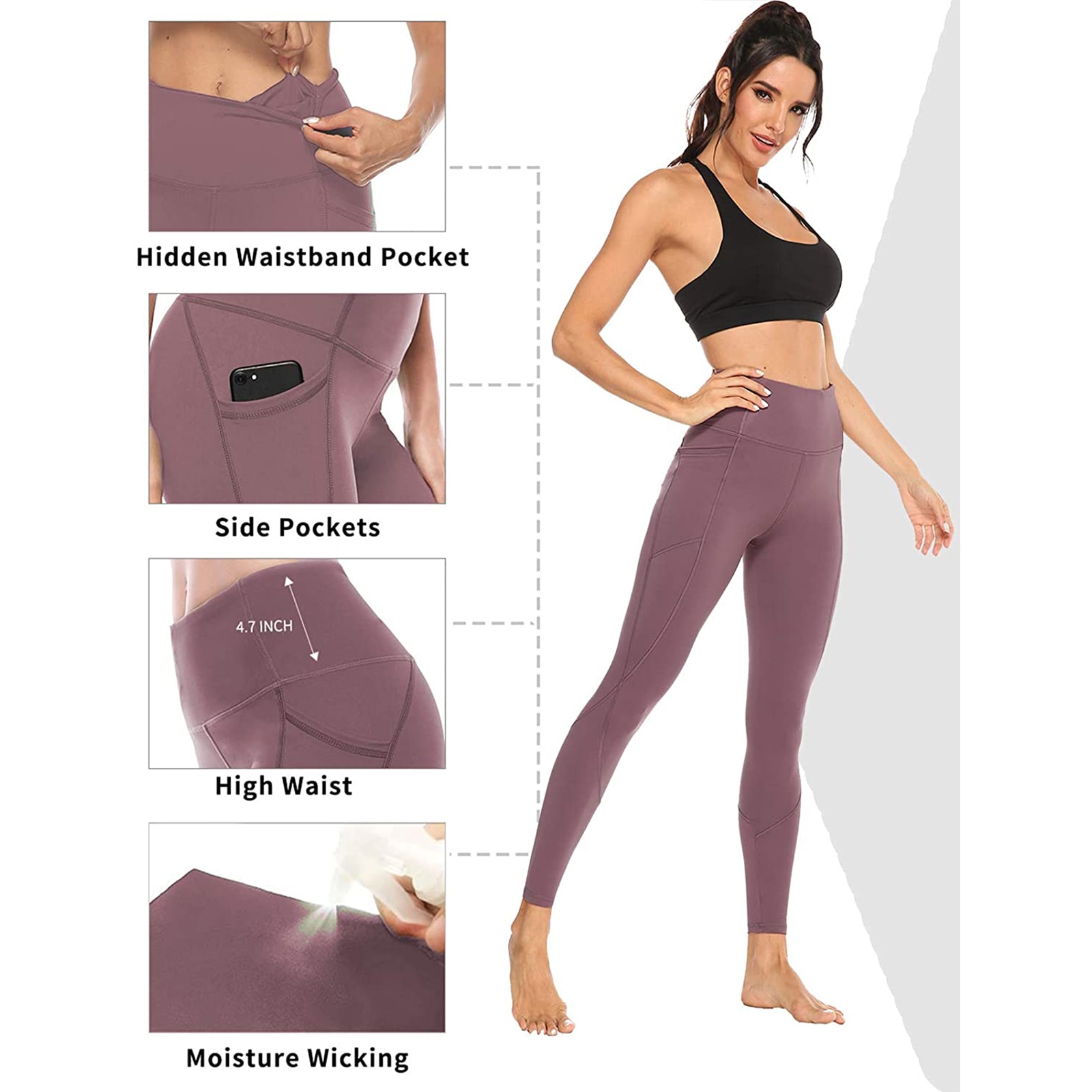 Ladies High-Waist Breathable Slim Fitness Sweatpants Solid Color Tight-Fitting Outdoor Running Clothes