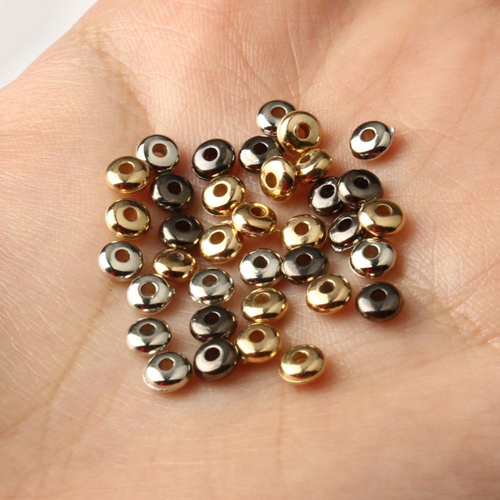 4/6mm CCB breloque entretoise perles roue perle plate ronde perles en vrac pour la fabrication de bijoux Bracelet à bricoler soi-même résultats fournitures perle acrylique