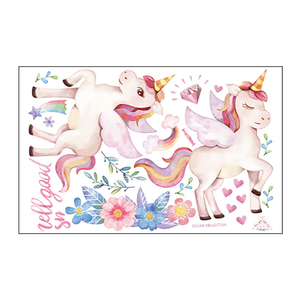 Eenhoorn Muurstickers Eenhoorn Muursticker Decor Met Hart Bloem Verjaardag Cadeaus Voor Jongens Meisjes Kids Slaapkamer Kinderkamer Decor
