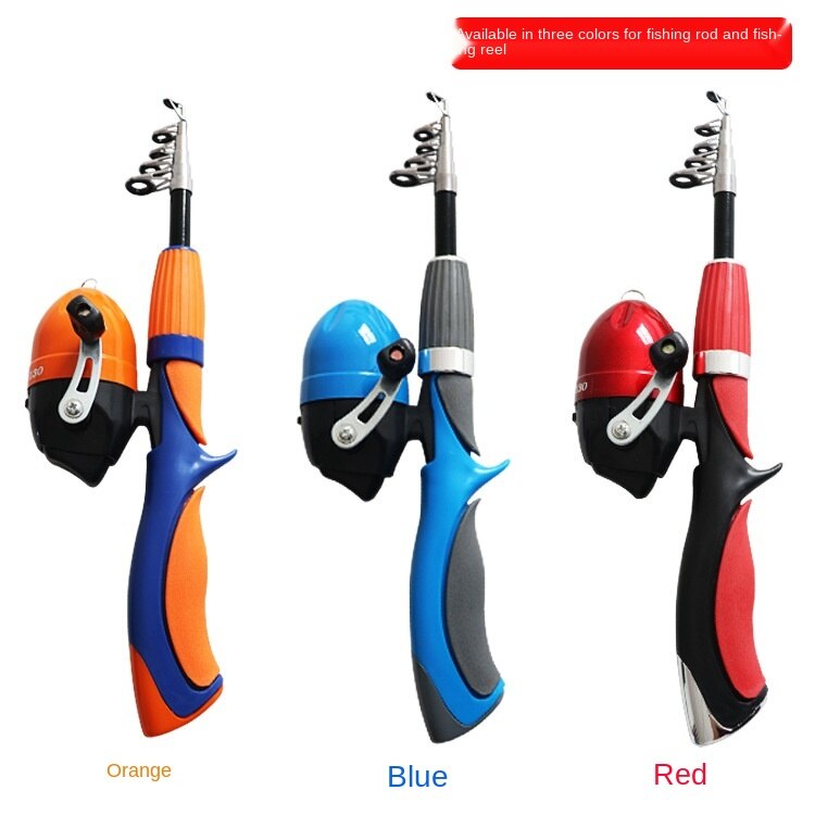 Htdob – mini canne à pêche télescopique pour enfants, accessoires, moulinet, sac, équipement Portable