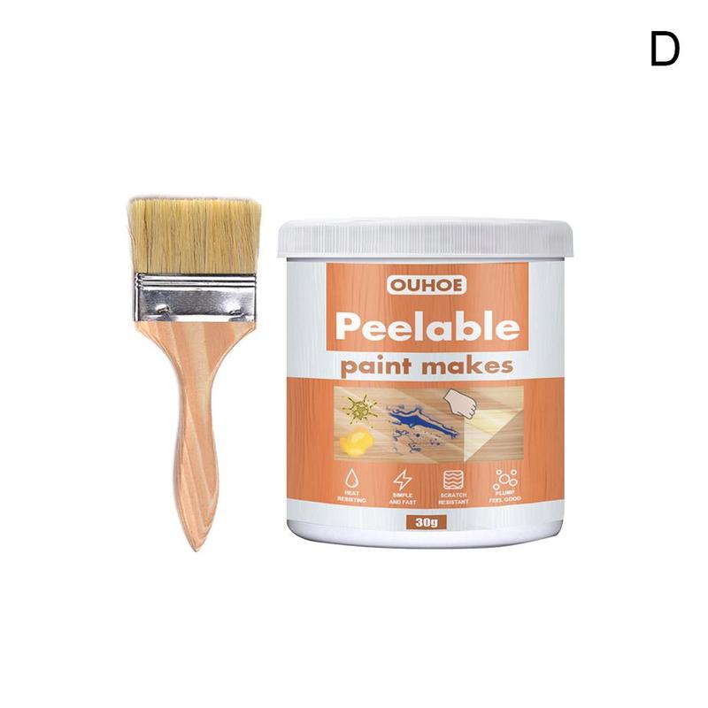Furniture Peelable Paint Bedroom Furniture Closet Tables And Chairs Plastic Coating, Fast Heat Resistance And Scratch Resistance: 30g have brush