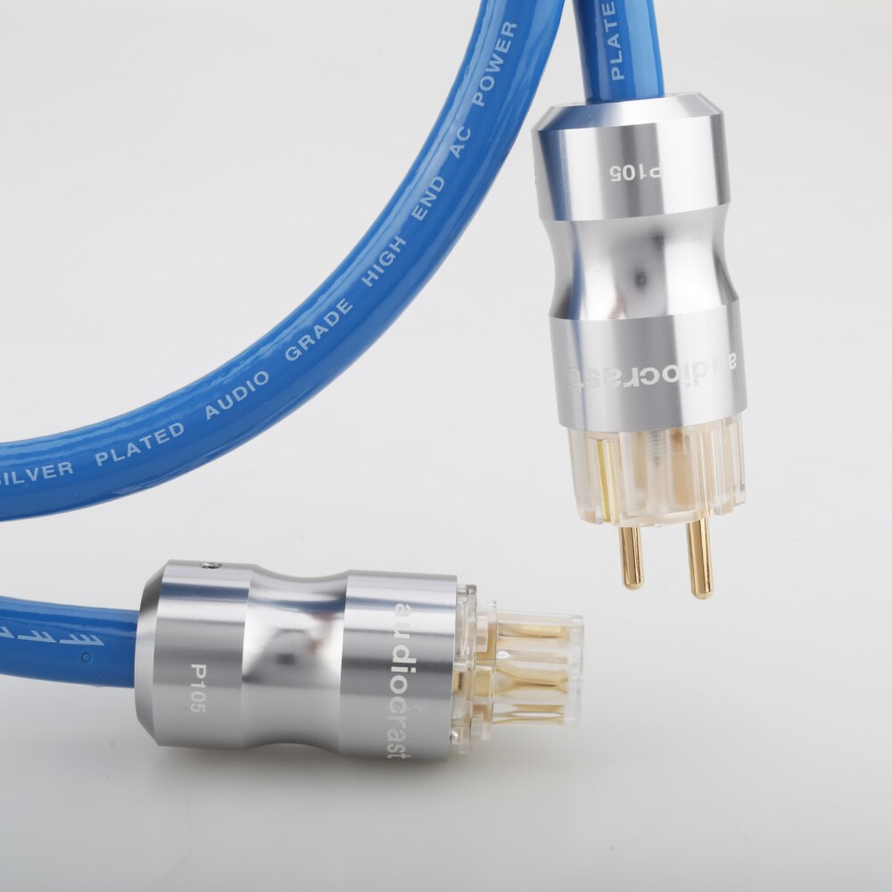 Neue P111 HIFI Power EMC Schild AC Netzkabel Silber Überzogene Schuko Netzkabel Kabel EU/US Power Kabel EU UNS Stecker Power
