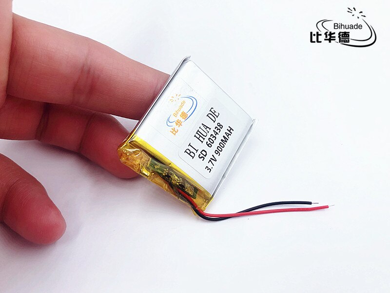 -po 3.7v,900- 603438 -polymer-lithium-ionen-akku für diktiergerät, smartband und smartwatch; ,mp3