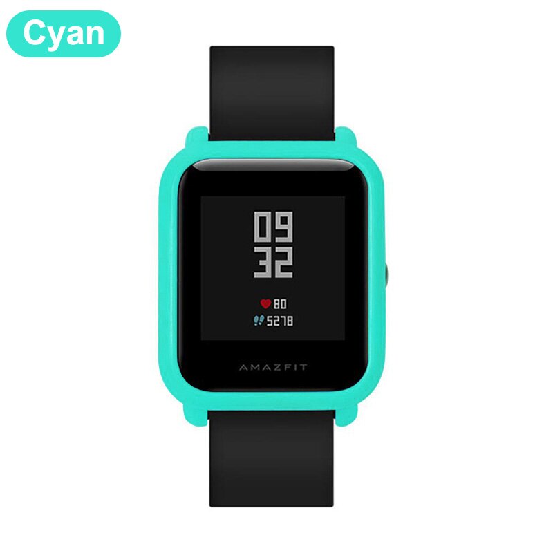 XShum Amazfit bip pokrowiec na akcesoria Xiaomi amazfit bip osłona na zderzak osłona ochronna: Cyan