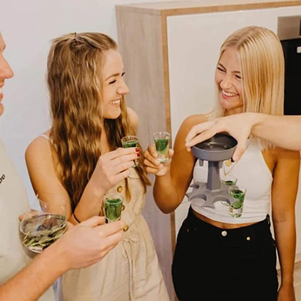 6 Shot Glass Wine Dispenser Wine Whisky Beer Carrier Party Beverage Holder Dispenser Rack Plastice Wine Stand Bar Supplies