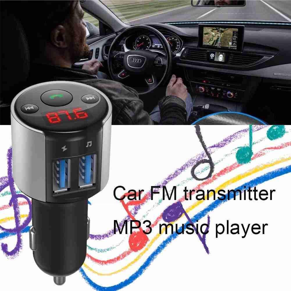 12V Car Bluetooth Transmitter Fm Transmitter Wireless Handsfree Mp3 Player Receiver Dual Fast Charger Usb Audio Car Accessories