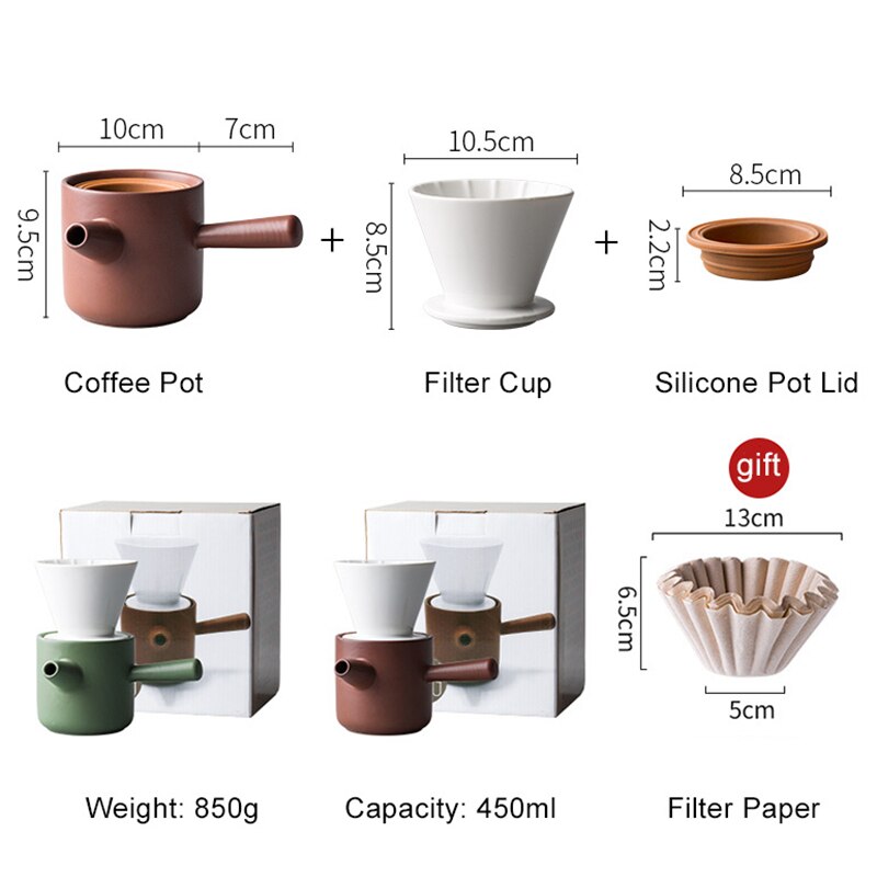 Brygg kaffe hand  v60 dropp kaffefilter gryt set keramiskt dropp filter portabelt delnings gryta kaffe filter kopp kaffe uppsättning