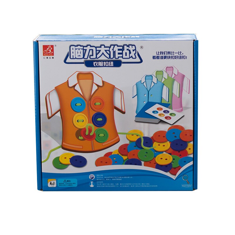 Board Game Kids Fine Motor Skills Toy-Plastic Sewing On Buttons Parent-child Game Life Teaching Aid Clothes Button