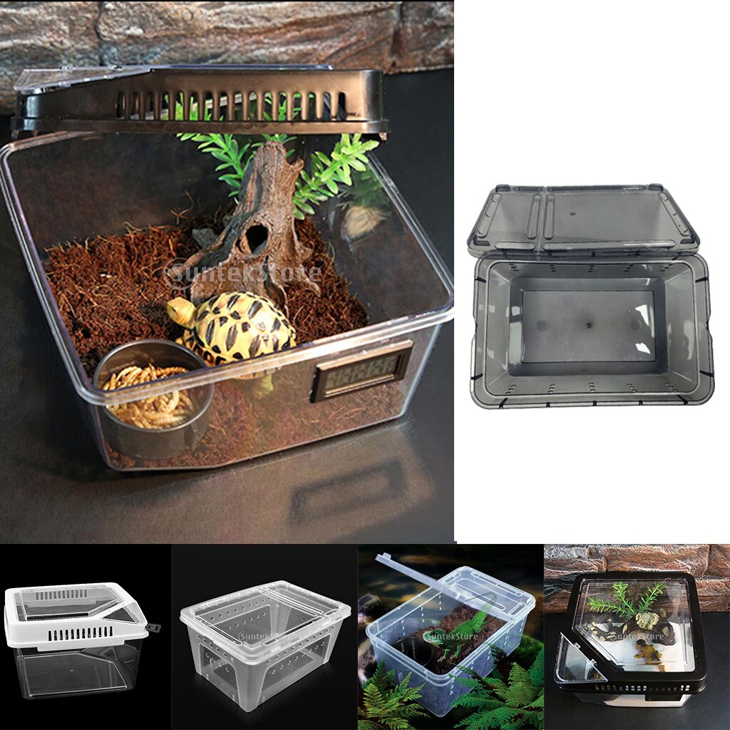 Reptile Box for Snake Turtle Breeding Box Case Feeding Hatching Container