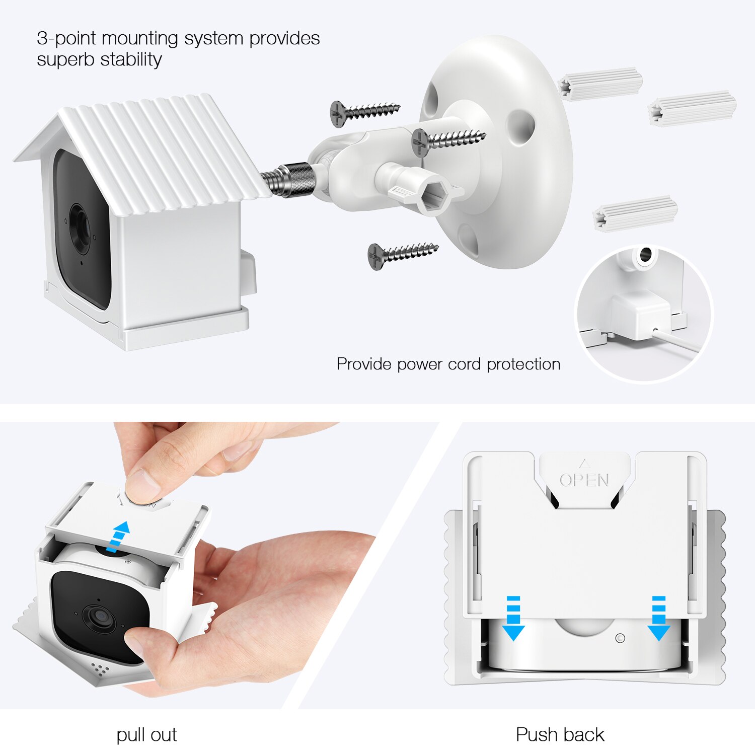 Silicone Protective Covers &amp; Bracket Wall Mount for Blink Mini Anti-Scratch Camera Protective Cover Camera Protection Camera