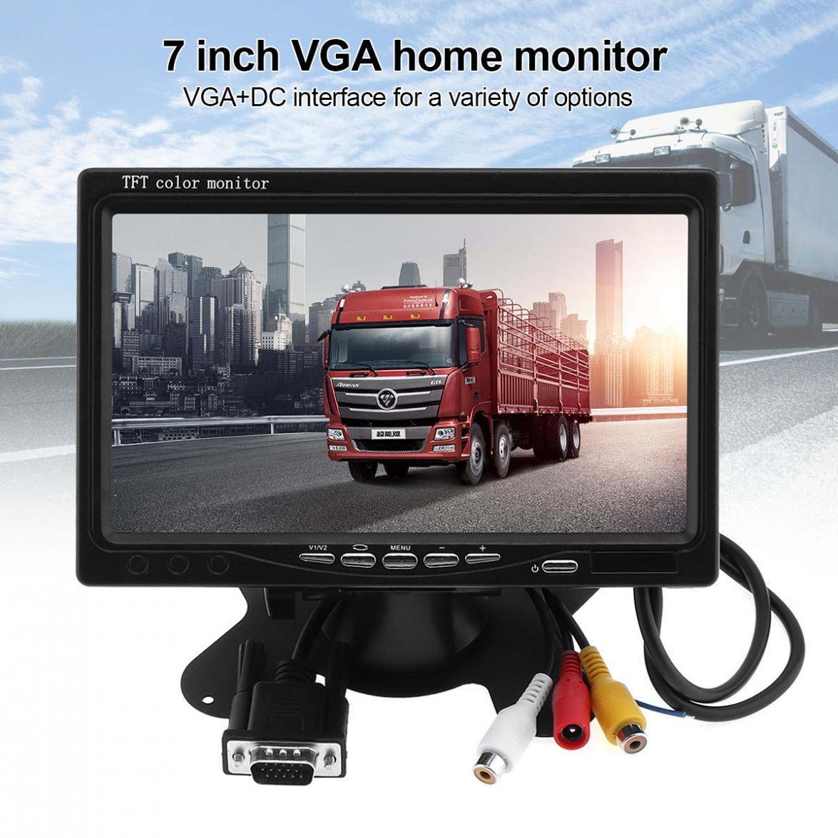 7 Inch 1024x600 12V HD TFT LCD Car VGA Home Monitor Bright Color VGA Interface AV Auto Video Player PAL / NTSC / SCAME