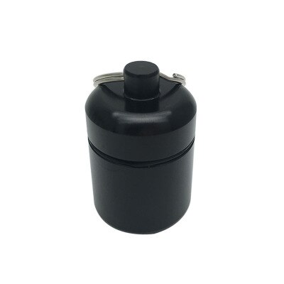 Pocket Pill Box Container Mini Portable Aluminium Pill Case Carry Bottle Case Hearing Protection Earplugs Box Keychain Outdoor: Black