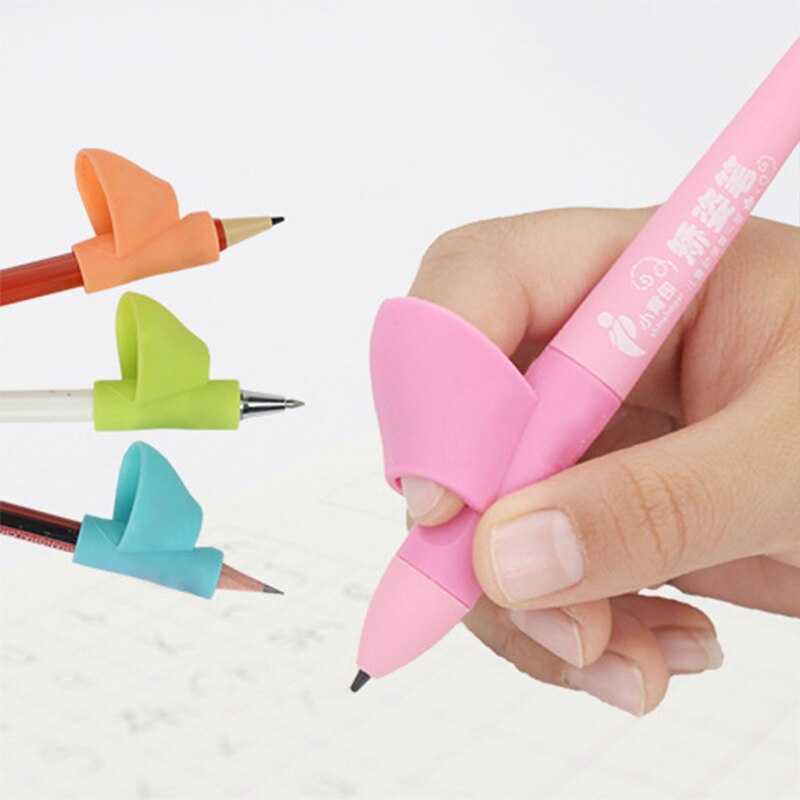 Pencil Grips Children Pen Writing Aid Handle Right Hand Write Helper Posture Correction Preschoolers Kids Pencil Learning Tool