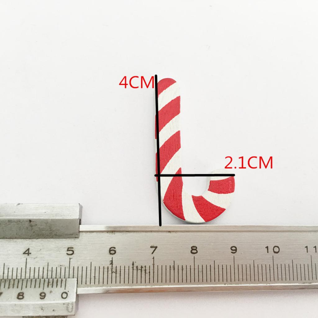 50x Candy Cane Walking Stick Wooden Shapes Ornament for for Kids DIY Craft Christmas Wedding Party Decoration Table Scatter