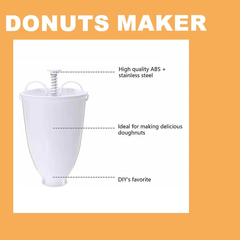 Moule à donuts Portable et rapide, distributeur de gaufre à donuts manuel, gaufrier à donuts en plastique léger: Default Title