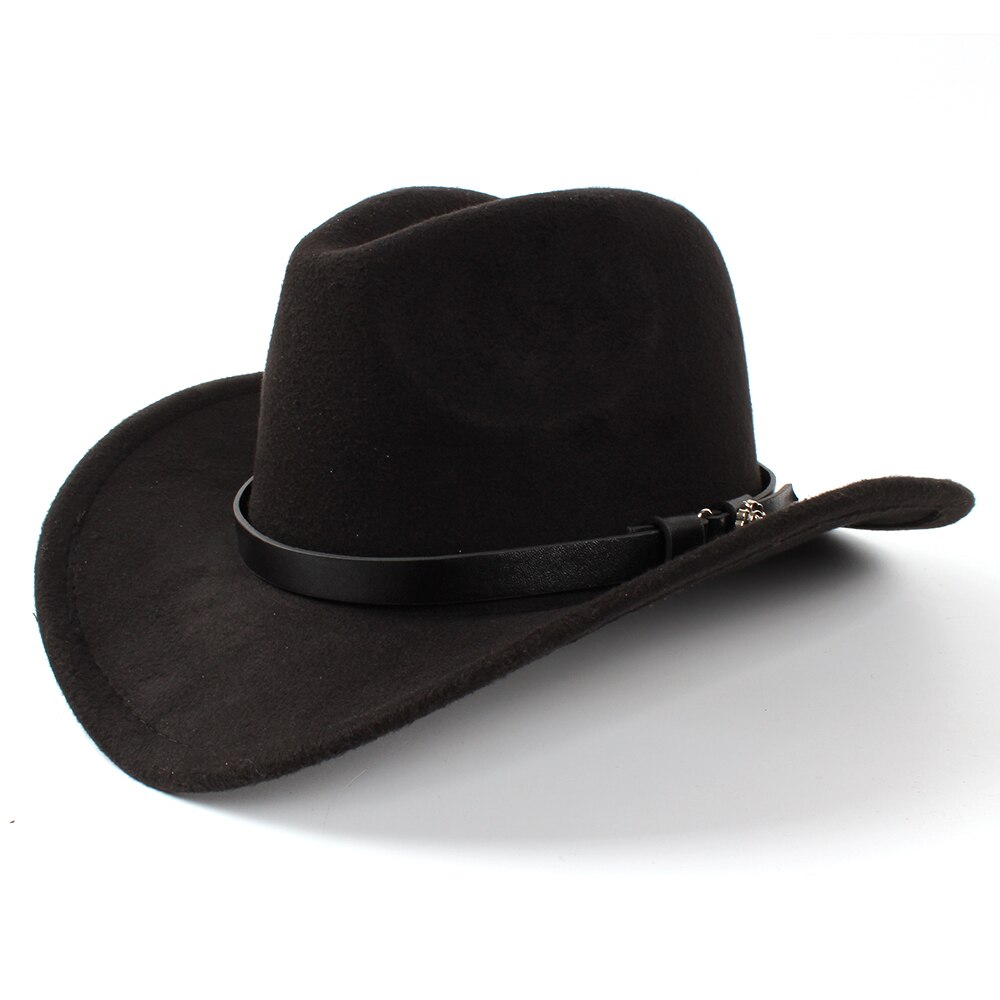 Naiset miehet villahuopa länsimainen cowboy hattu roll-up leveä lieri jazz cowgirl sombrero caps sie 56-58 r18