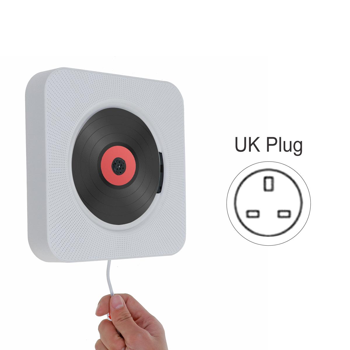 6 In 1 multifunctional Wall Mounted CD MP3 Player With Bluetooth Remote Control HiFi Music Built-in Speaker Discman Lecteur CD: Silver