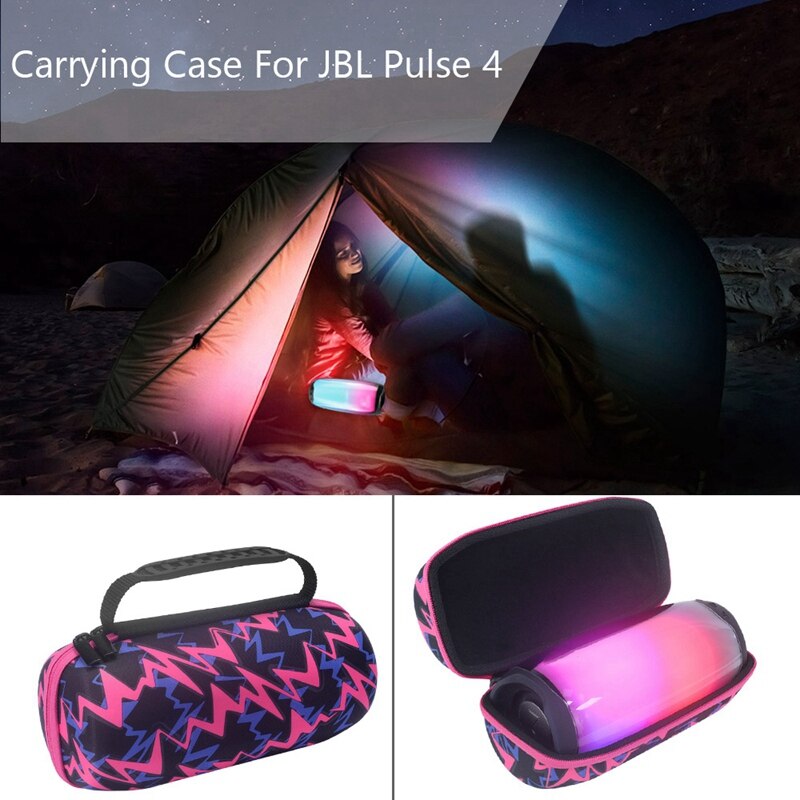 Eva viagem dura levar saco de armazenamento de proteção caso bolsa caixa de capa para jbl pulse4 bluetooth alto-falante acessórios (rosa vermelha)