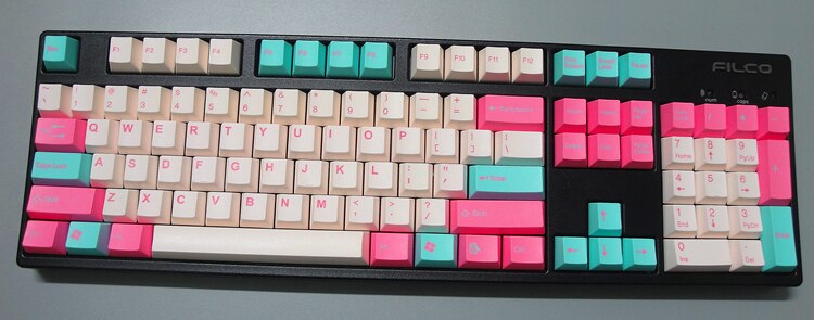 Formaggio bianco tastiera cherry mx interruttore 104 keycaps Taihao doppio colpo: Pink blue white