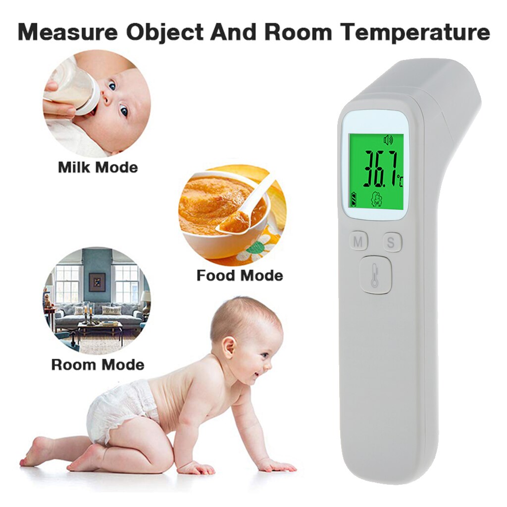 Digitale Elektronische Huishoudelijke Temperatuur Non-Touch Voorhoofd Thermometer 0.2S Geheugen Functie Voor Volwassen Baby
