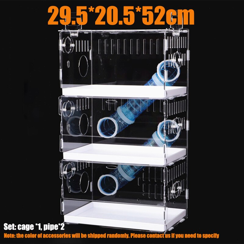 Transparent acrylique Hamster maison petite Cage pour animaux de compagnie surdimensionné Villa cobaye base Cage jouet fournitures paquet nid avec le tuyau