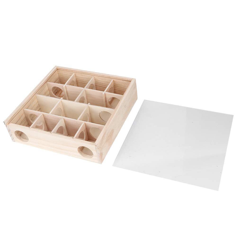 Túnel de laberinto de madera Natural para hámster, juguete con cubierta para ratones, animales pequeños, laberinto deportivo para actividades de mascotas, juguetes interactivos inteligentes