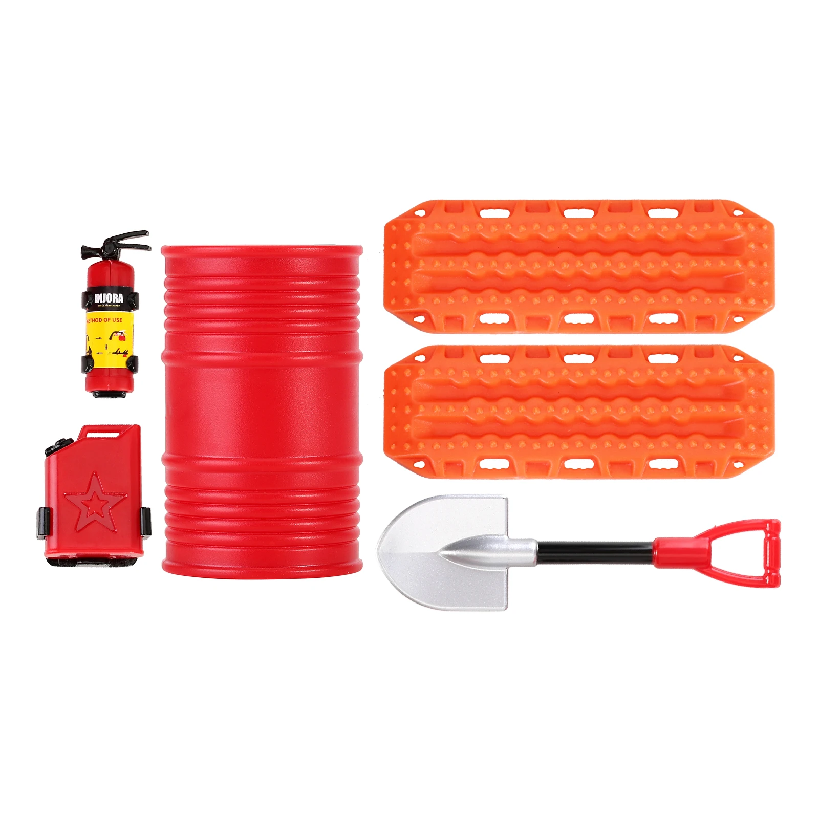 INJORA-extintor de incendios con decoración moldeada, pala para tanque de combustible, tambor de aceite para coche trepador de control remoto TRX4M SCX24 FCX24 Enduro24 1/18 1/24: Verde