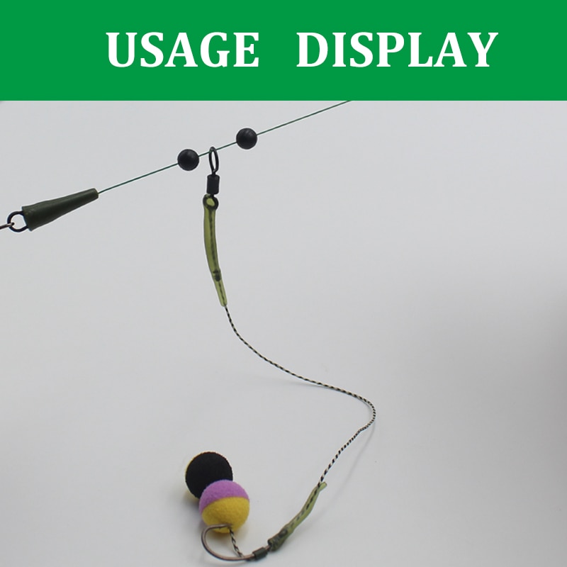 Kit d&#39;accessoires pour la pêche à la carpe Zig Rig Chod,ensemble de perles de montage d&#39;hélicoptère, avec système de sécurité, lot de 3,