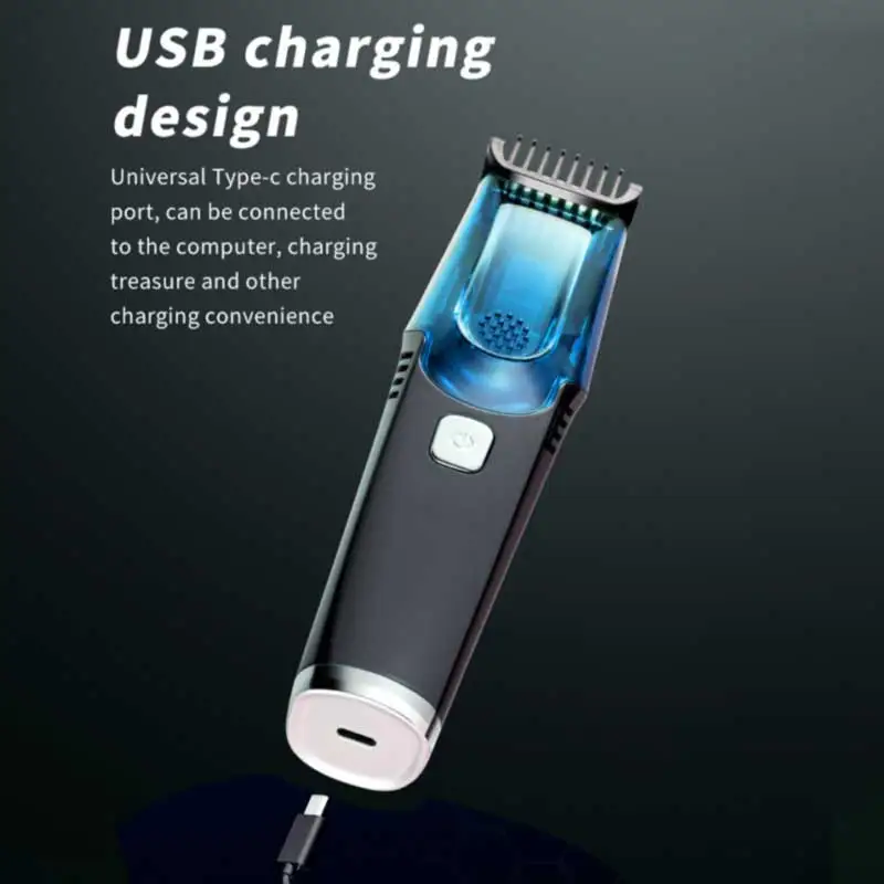 Vacuum Beard Trimmer for Men, Rechargeable Mustache Trimmer with Adjustable Length Comb (1-20MM) Electric Beard Trimmer