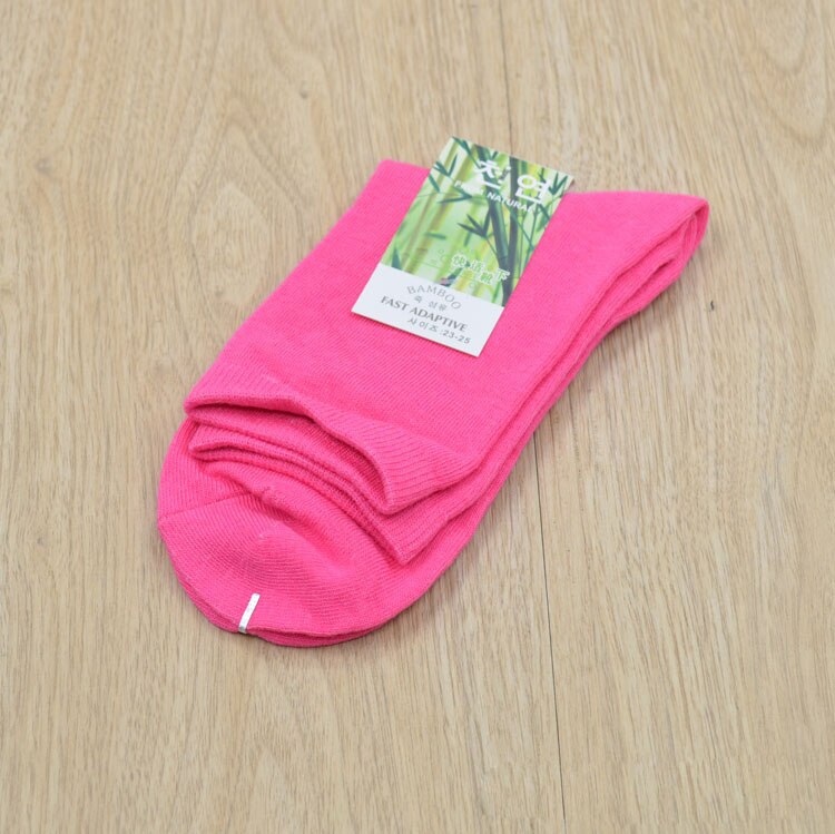 3 Pairs/Lot Women Bamboo Fiber Crew Socks Female Spring Autumn Soft Breathable Solid Candy Color Polka Dot Casual Socks