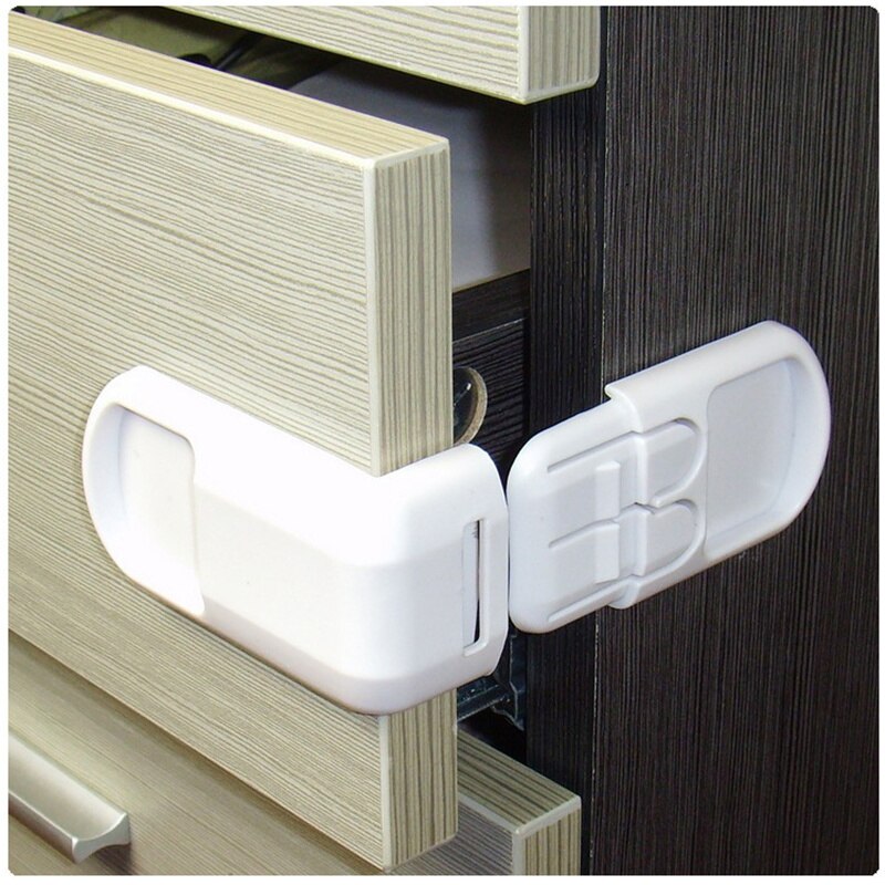 2 Stks/set Plastic Baby Veiligheid Lock Huishoudelijke Veilige Bescherming Van Kinderen In Kasten Dozen Lock Lade Deur Beveiliging Product
