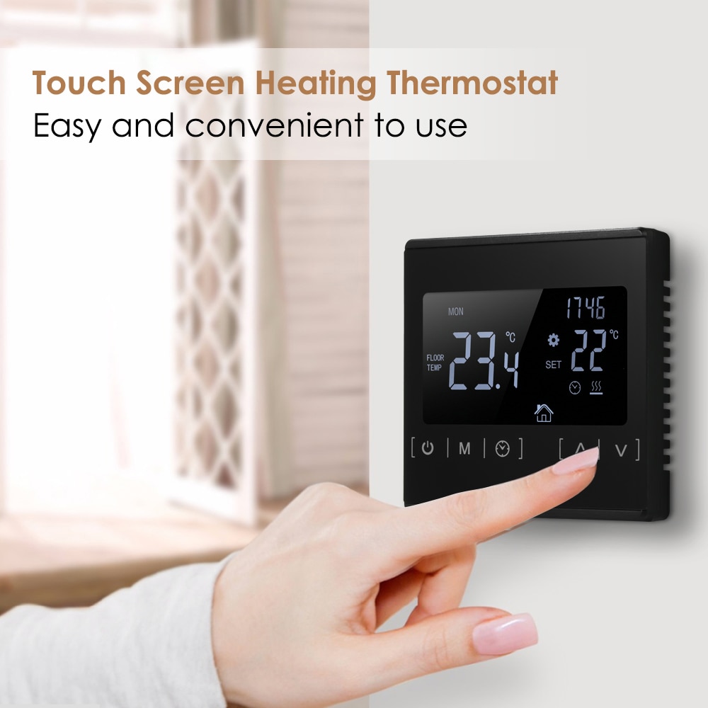 LCD Touching Screen Thermostat Smarts Thermostat Warm Floor Heating System Water Heating Thermoregulator AC85-240V For Home