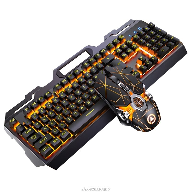 104Keys RGB Aluminum Alloy Gaming Keyboard and RGB Gaming Mouse Set with Mobile Phone Stand Function Key D24 20: 6