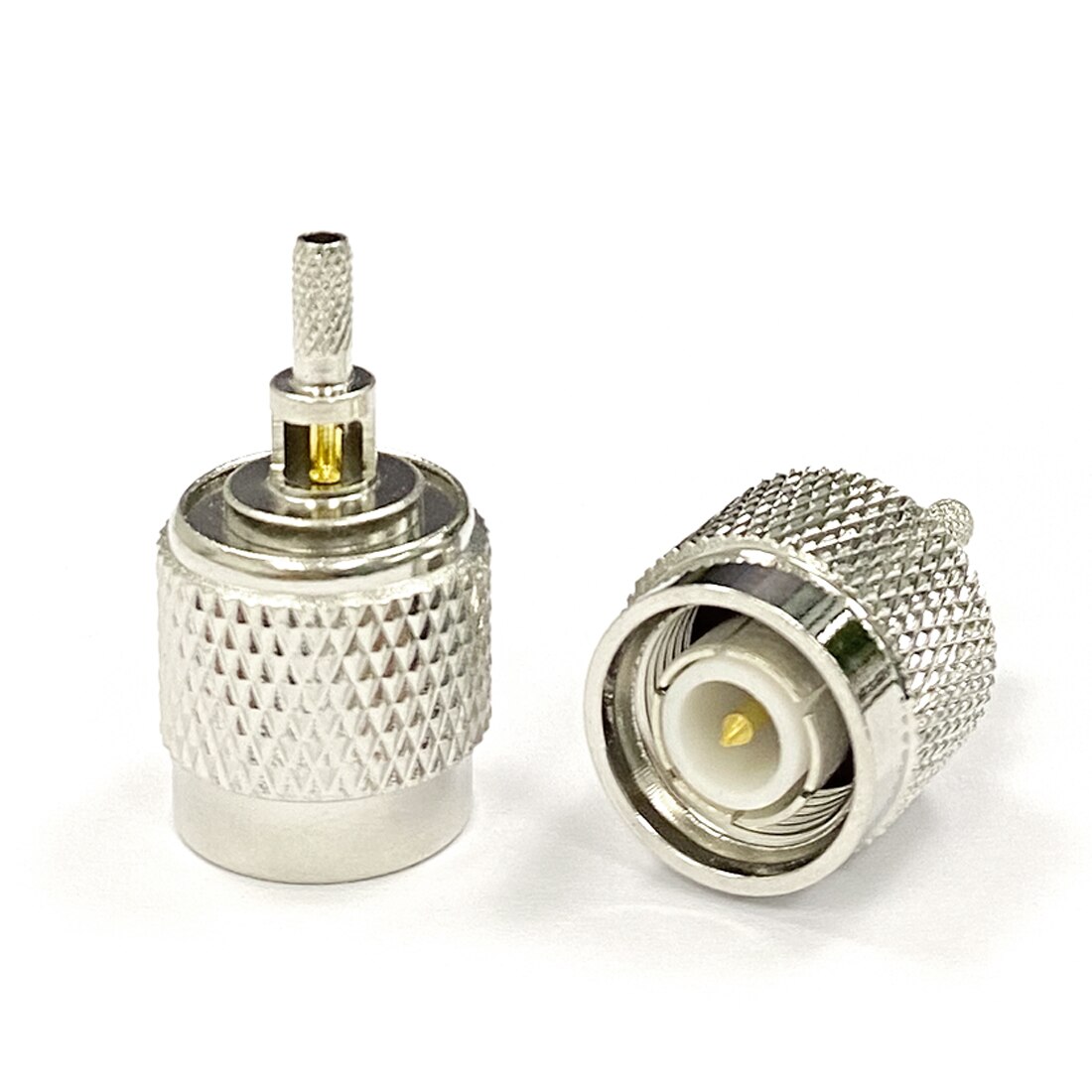 Conector TNC macho RF coaxial, engarce para Cable RG316 RG174, níquel recto,