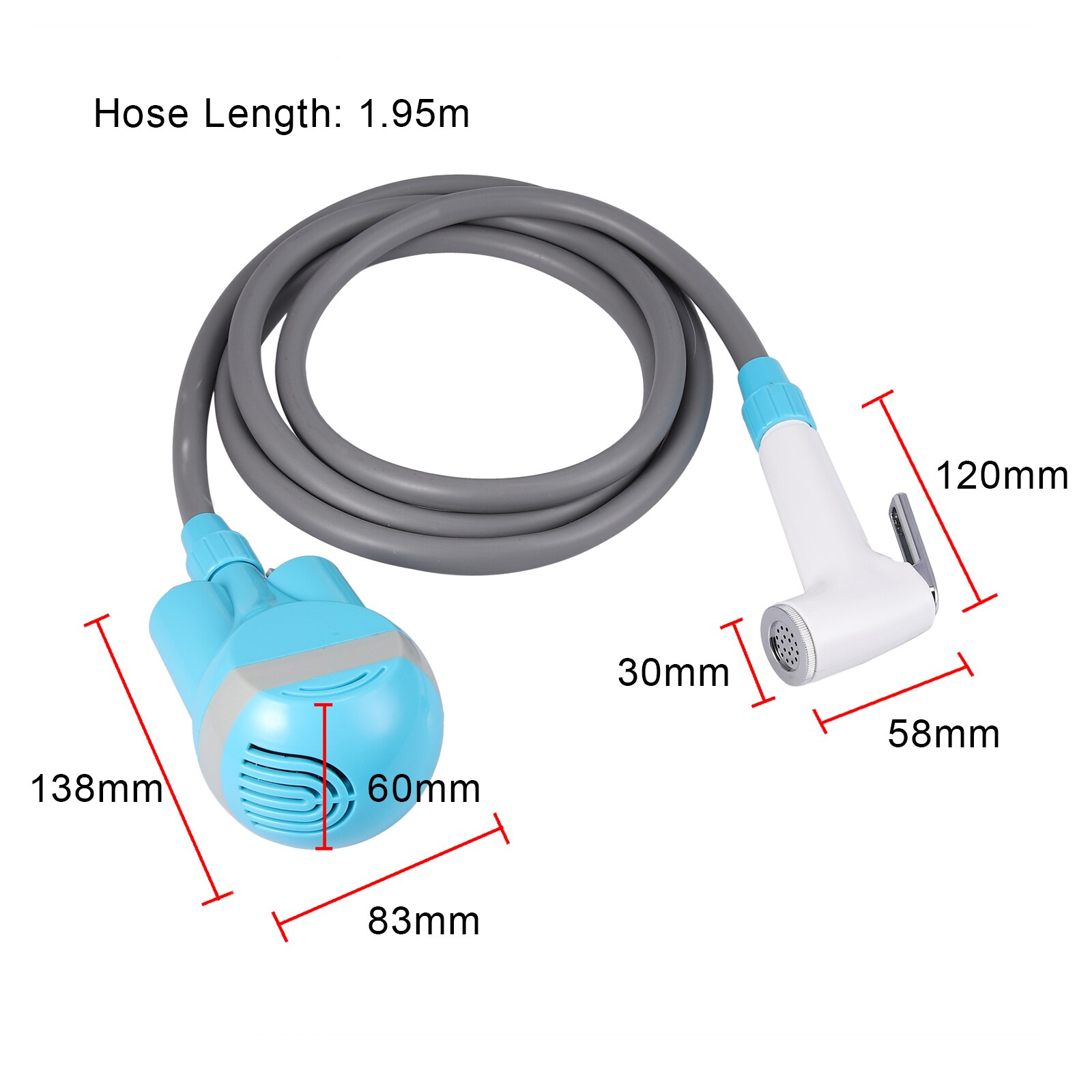 TANiCE Portable Outdoor Shower Handheld Kit Nozzle Pumps Camping Shower Set Portable For Home Car Compact Handheld Shower Nozzle