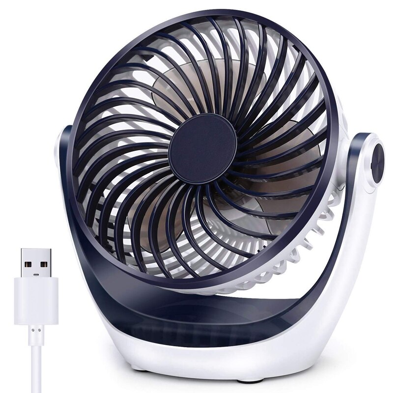 Desk Fan Small Table Fan With Strong Airflow Ultra Quiet Portable Fan Speed Adjustable Head 360°Rotatable Mini Personal Fan For: Default Title