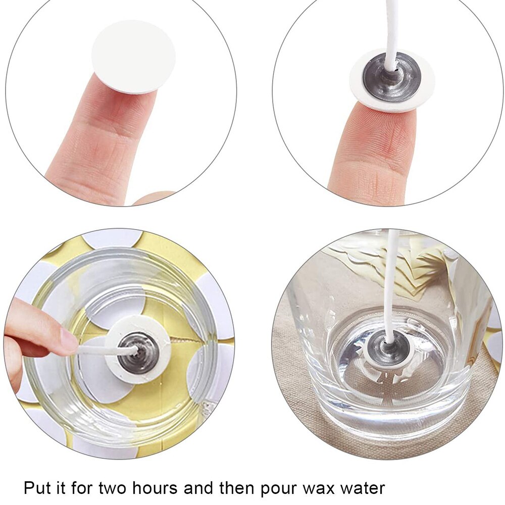 Autocollants en forme de mèche Double face pour fabrication de bougies, autocollants résistants à la chaleur, 20mm, 400 pièces