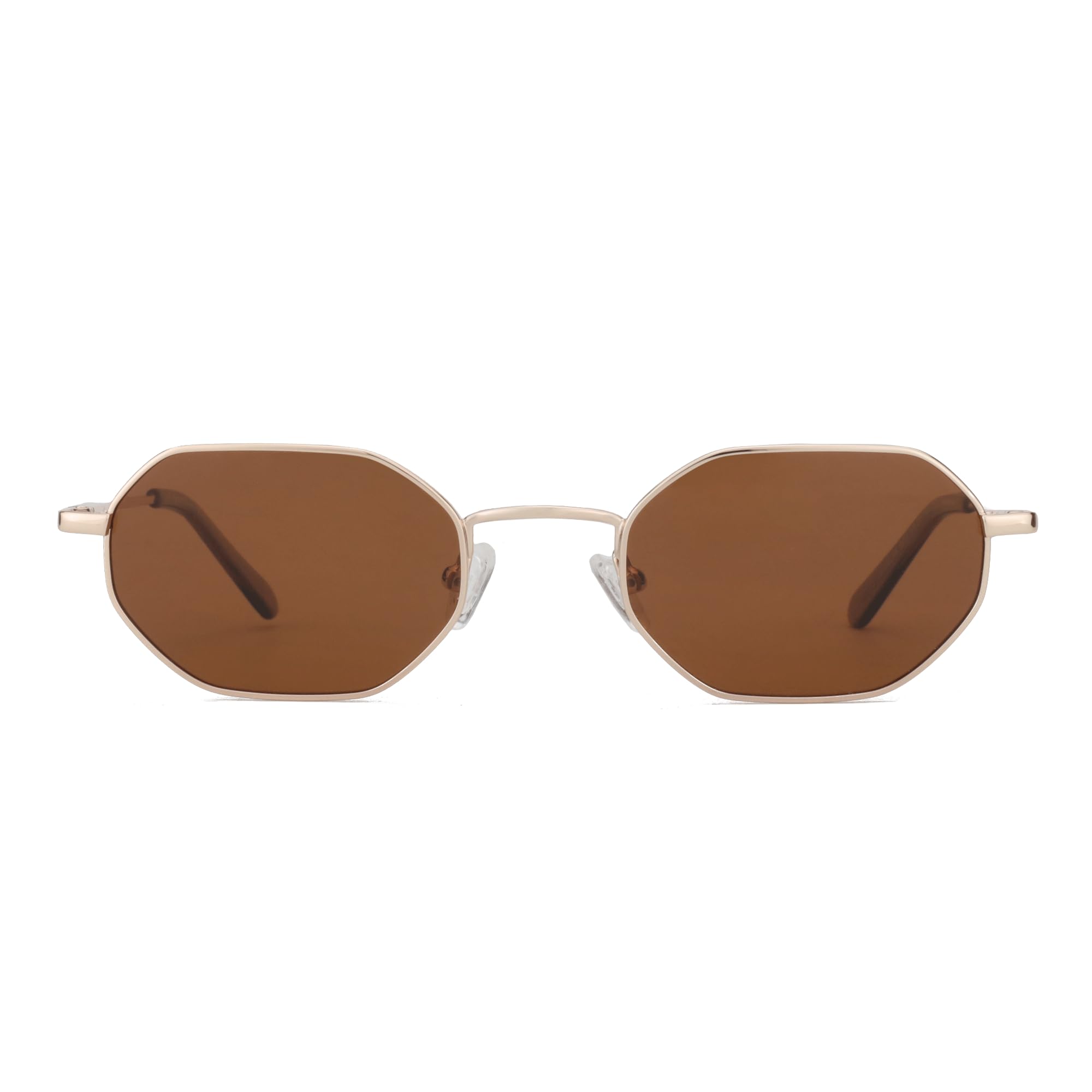 ZENOTTIC Retro Small Polygon Polarized Sunglasses Women Metal UV400 Sun Glasses Men Anti-Glare UV400 Goggles Driving Eyewear: Rojo