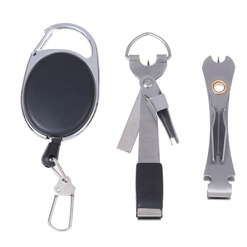 Vissen Quick Knoop Tool Snelle Tie Nail Knoper Vliegbindset Lijn Cutter Clipper Nipper W/Zinger Retractor Visgerei Accessoires
