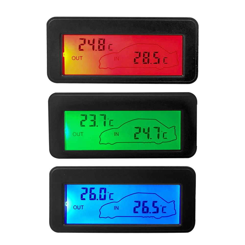 Auto Lcd Thermometer DC12V Digitale Thermometer Lcd Auto Binnen Buiten Backlight Mini Thermometer