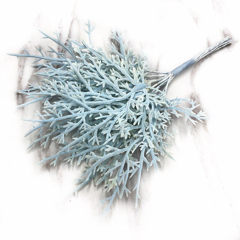 Branche de pin artificielle 10 pièces, 1 bouquet de branches d'arbre de noël, décoration de mariage, accessoires faits à la main, bouquet pour enfant: Bleu