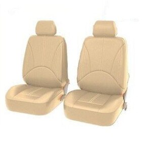 4 stk /9 stk universal auto sædebetræk til biler stol front bag nakkestøtte betræk 4 sæson bil pu læder sort brun: 4 stk. beige