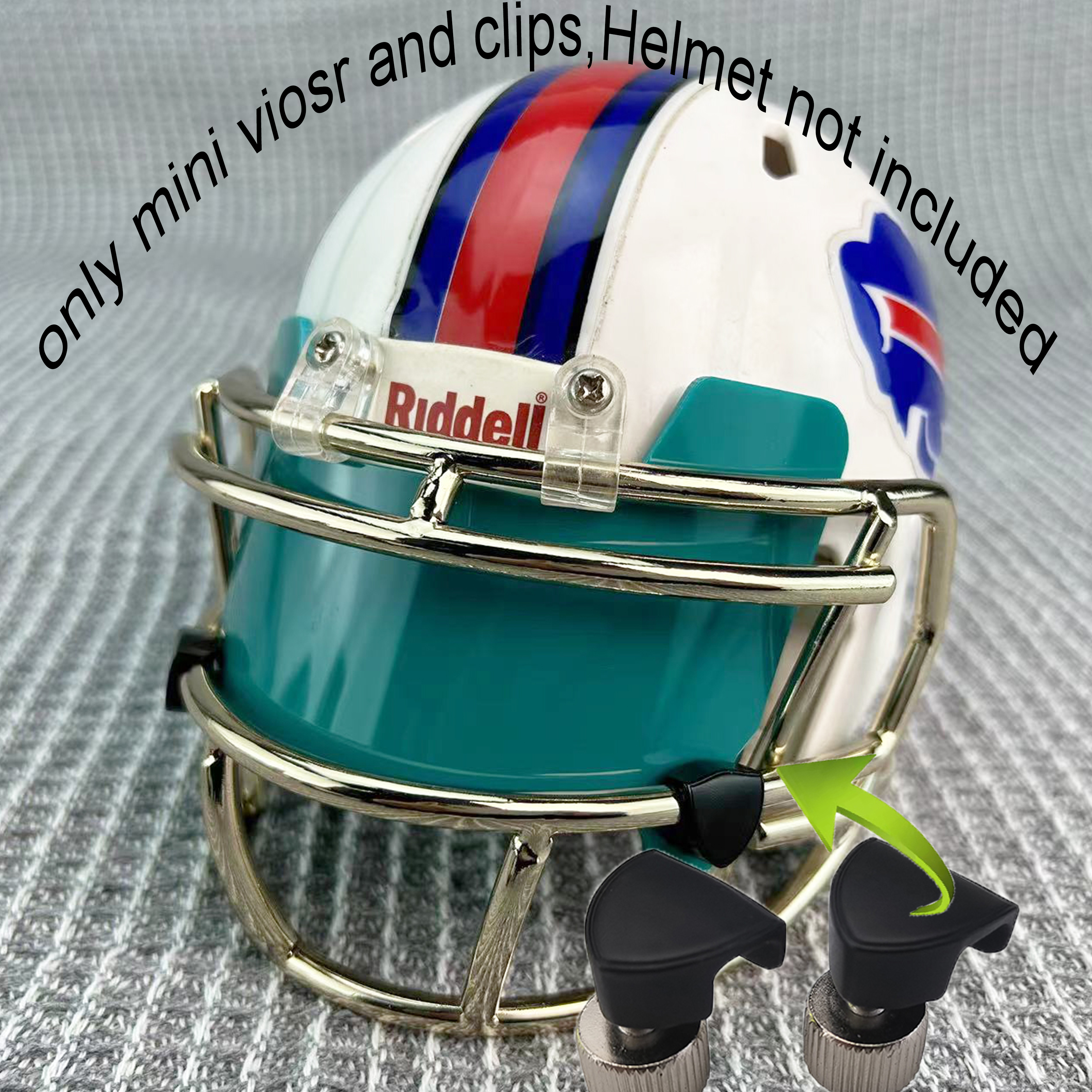 Mini Fotbollshjälm Visir Krom Spegel Ögonskydd med Skruvklämmor Universell Passform Minihjälm: Choklad