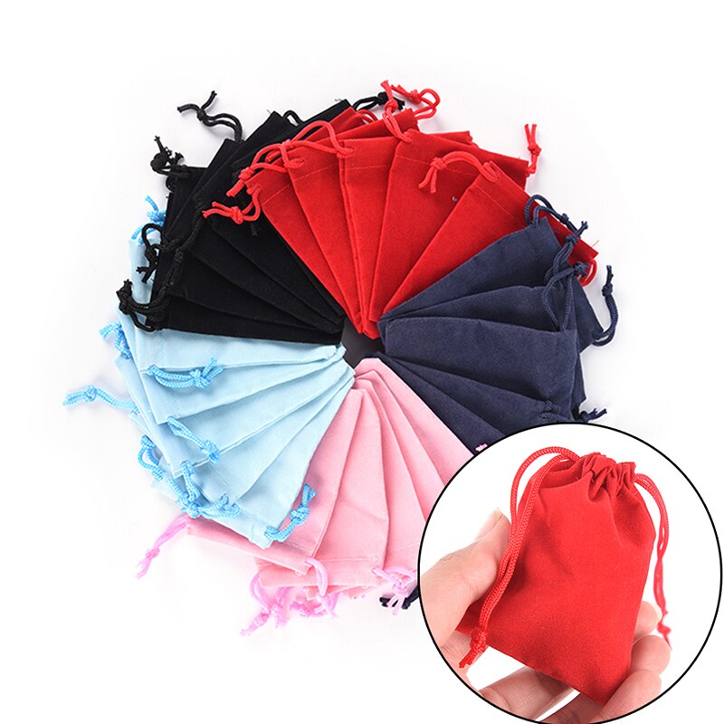 10 Stks/partij Huwelijkscadeau Zakken Fluwelen Zakje Koord Pouch Sieraden Verpakking 7*9Cm