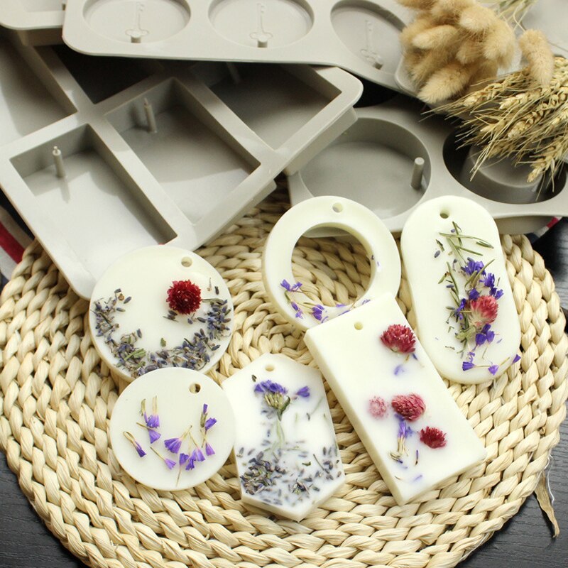 Handmade soap mold 6 with rectangular oval DIY silicone mold Aromatherapy gypsum handmade soap baking utensils