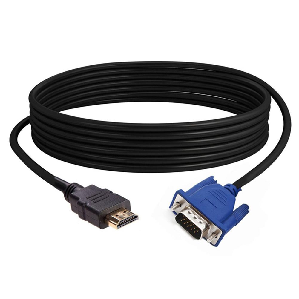 1.8m HDMI-compatible to 15Pin VGA Cable 1080P Video Adapter Male to Male Cord for HDTV Projector Display