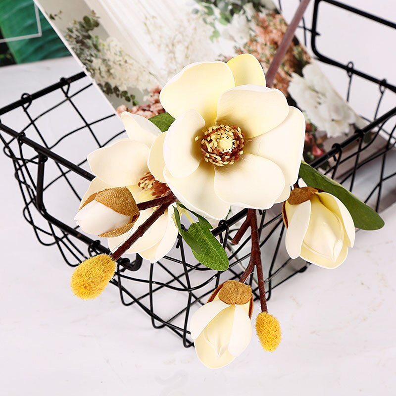 5 magnolia flowers 75CM artificial flowers
