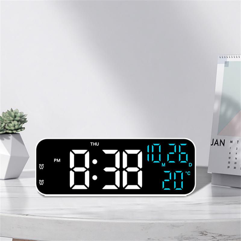 LED-Digital-Wanduhr, großes Anzeige, batteriebetriebener Wecker mit Temperatur, Datum, Woche, Schreibtisch und Wanduhr, Часы Espero