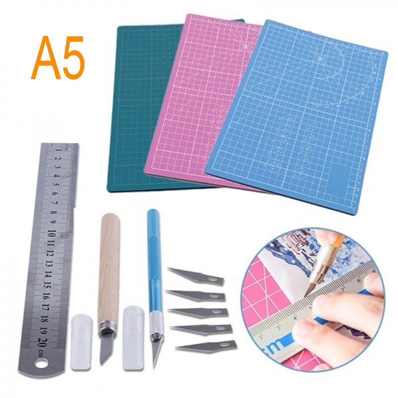 1pc A5 Multifunction Pvc Self Healing Cutting Mat Cutting Pad Board Paper Cutter Knife DIY Craft Tools Office School Supplies