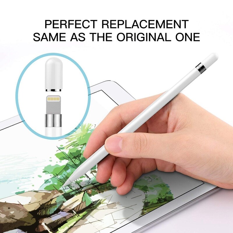 Tampa magnética para apple pencil, capa protetora de substituição magnética para ipad pro lápis-branco 1pc
